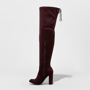 Purple Penelope Heeled Over the Knee Boots 4" Heel